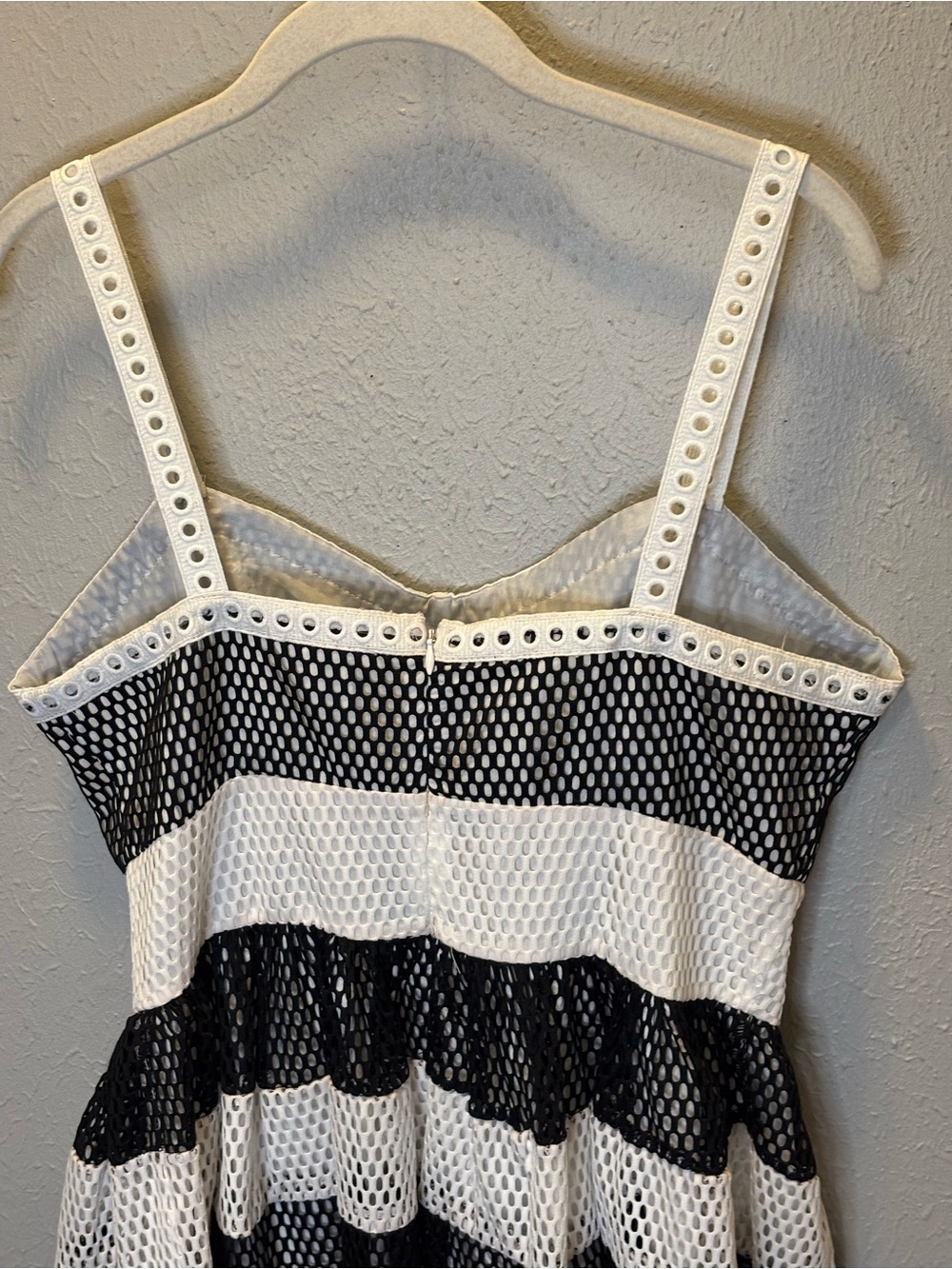 Esley Skater Chic Stripe Lace Flare Dress Summer Wedding Beach Women’s Large - Picture 7 of 9